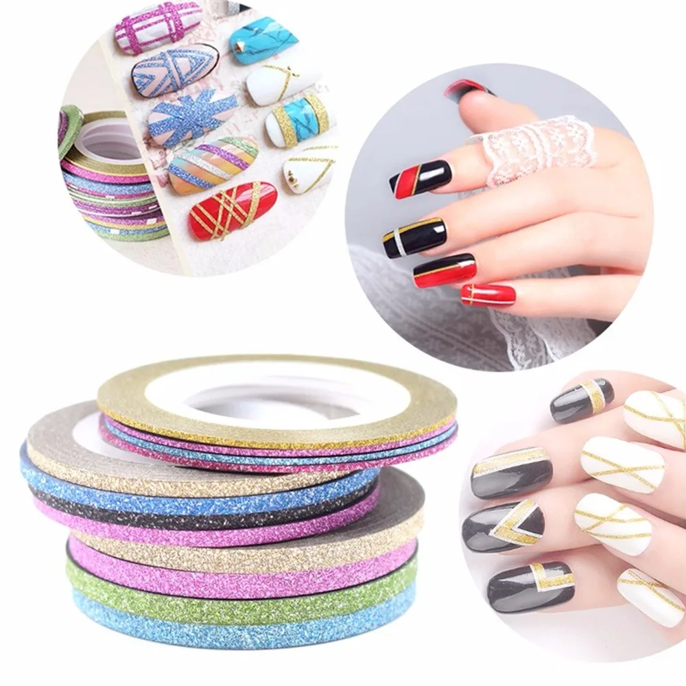 2017 Топ Мода Новый 1 мм/2 мм/3 мм ногтей Rolls Чередование Клейкие ленты линии womandiy