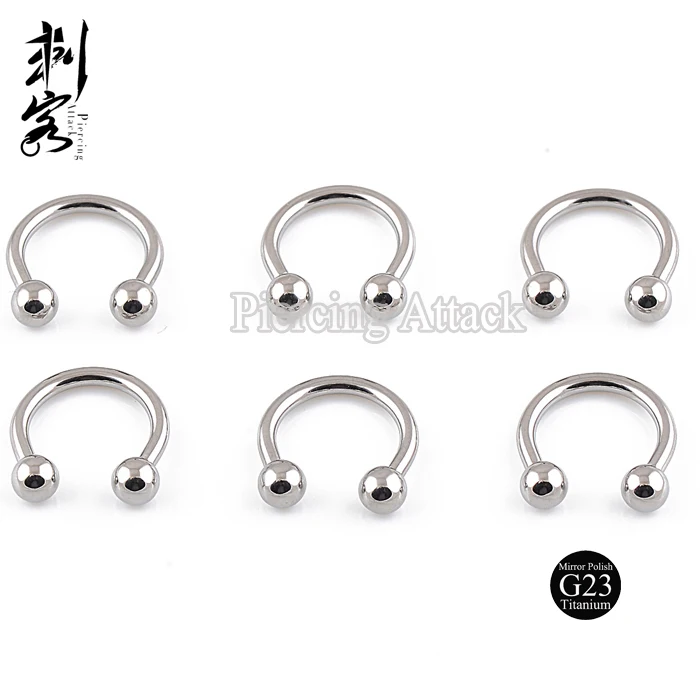 Высокополированный G23 титановый пирсинг для тела 16 Калибр Титановый Шар Подкова