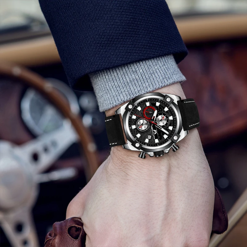 Модные мужские часы MEGALITH от ведущего бренда Роскошные Кварцевые для мужчин