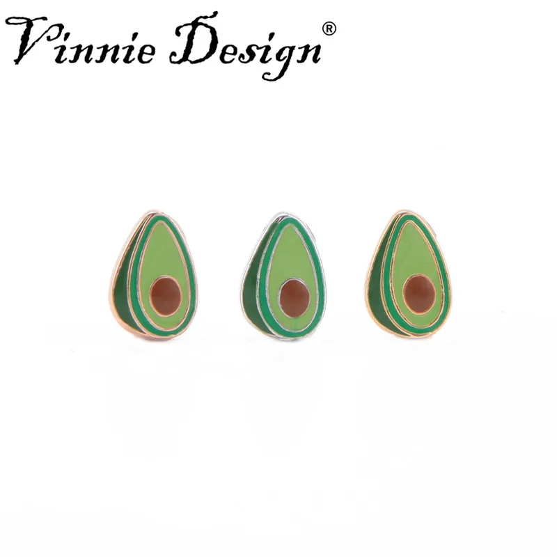 Vinnie Дизайн Ювелирные изделия эмаль авокадо слайд шармы для обертывания сетки