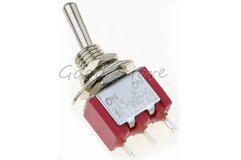 5 шт красный Мини MTS-102 3-контактный SPDT ON-ON 5A 120VAC миниатюрные тумблеры