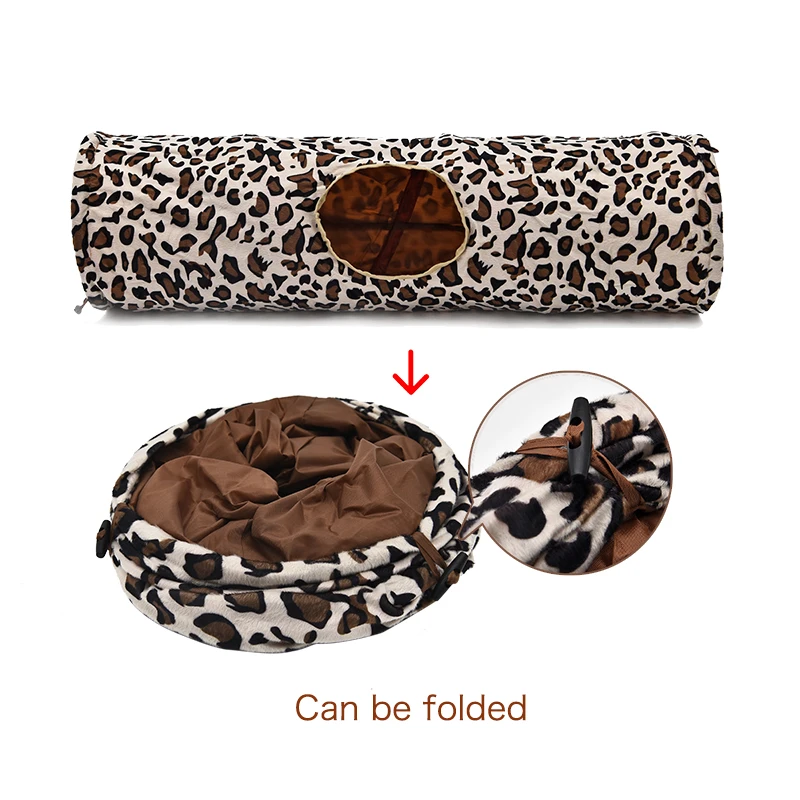Leopard Cat туннель с мягкий шарик кошка кролик Игрушечные лошадки играть туннель складной долго весело Прохладный Котенок Игрушечные лошадки Длина 90 см лидер продаж любимая игрушка