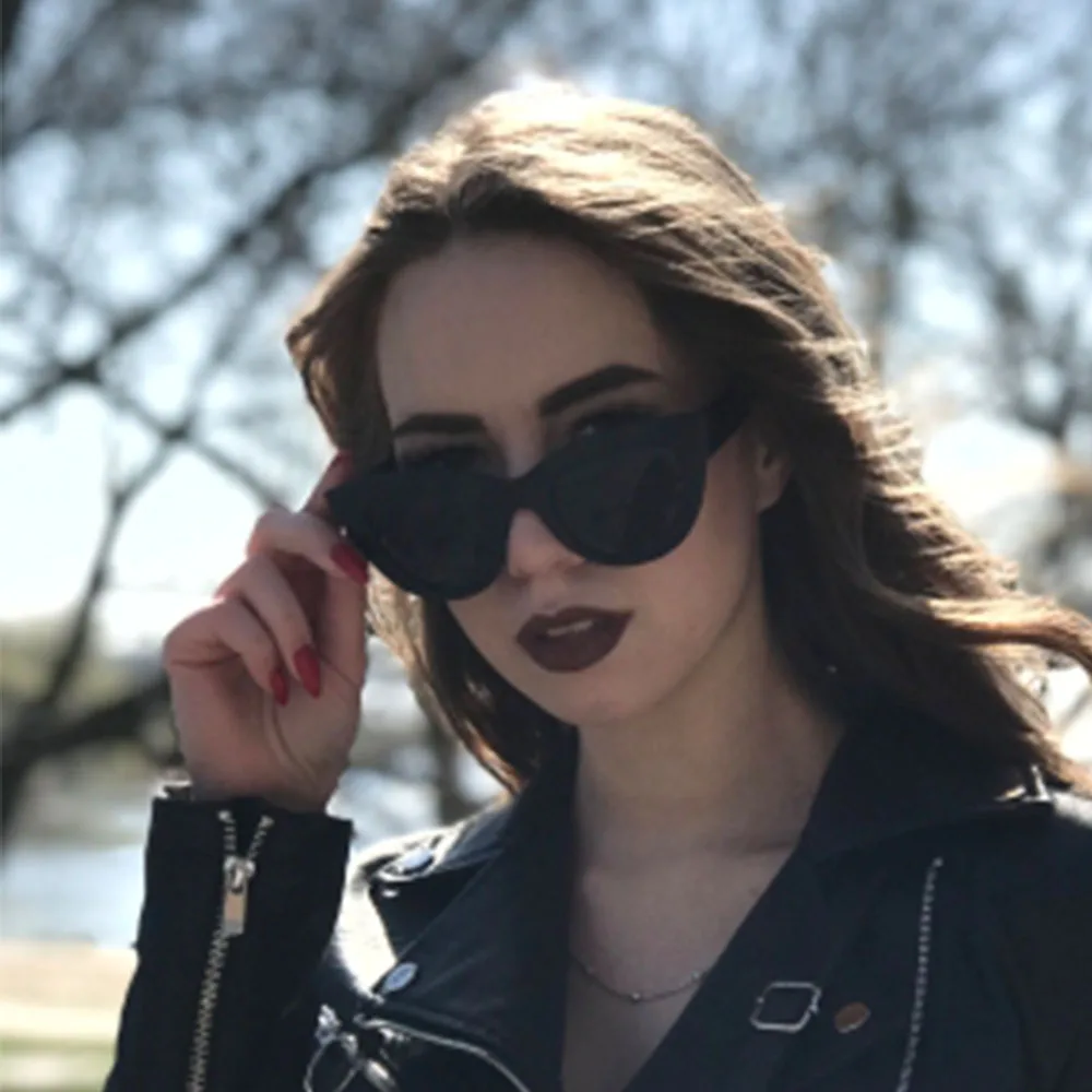 Женские солнцезащитные очки кошачий глаз Затемненные цветные линзы в винтажном