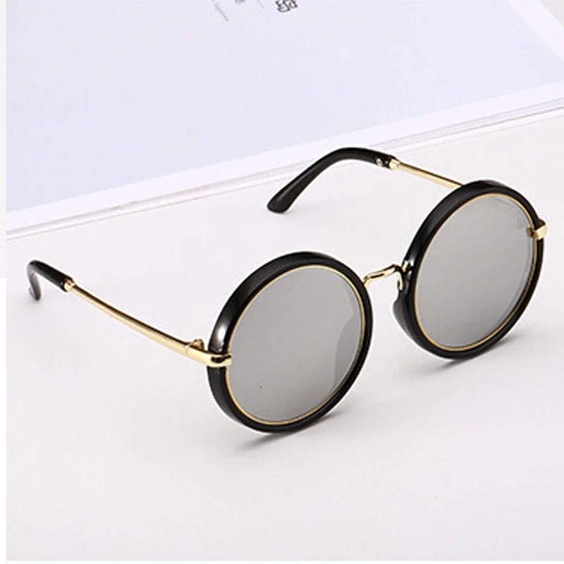 Zilead, детские солнцезащитные очки с круглой оправой, фирменный дизайн, милые Солнцезащитные очки для маленьких мальчиков и девочек, металлический лист, Ретро стиль, Винтажные Солнцезащитные очки для детей