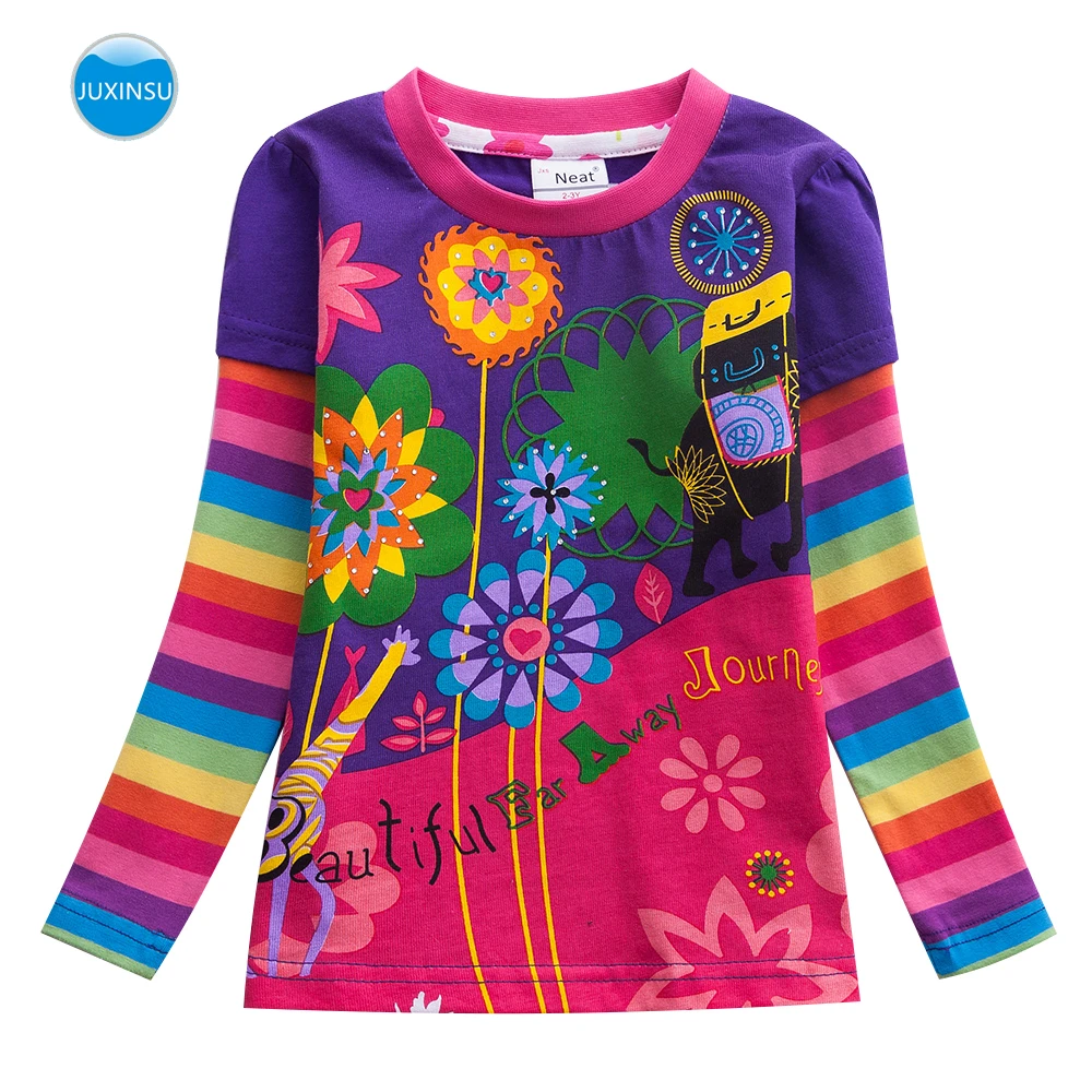 JUXINSU хлопковый комплект для новорожденных девочек осенне зимняя футболка с