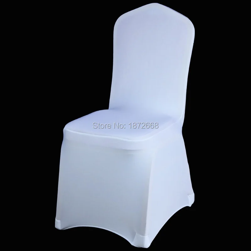 Универсальные белые чехлы на стулья из спандекса и лайкры для свадьбы банкета