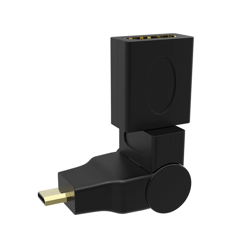 360 градусов угол Ethernet 1,4 в hdmi адаптер Mini HDMI в HDMI Женский адаптер конвертер для планшетных ПК ТВ камеры мобильного телефона