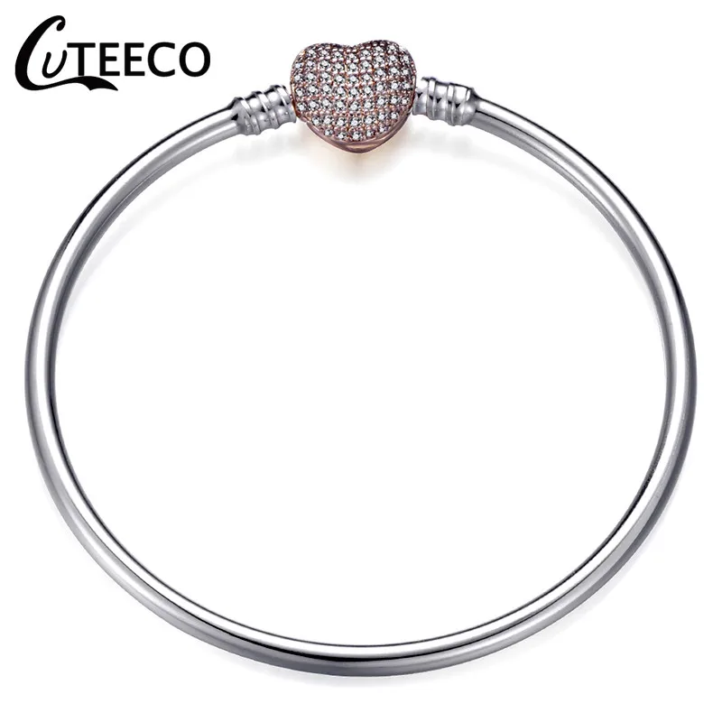 CUTEECO Новая мода любовь цвет серебра талисман браслет высокого качества оригинальные тонкие браслеты для женщин девушек ювелирные изделия - Окраска металла: 2