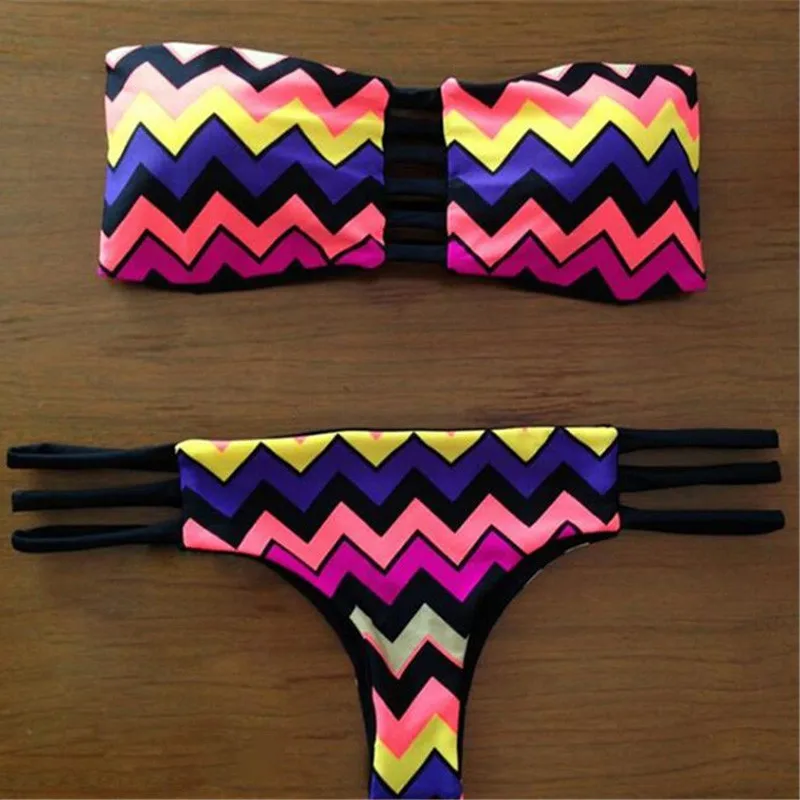 Женщины Купальник 2016 Лето Бандо Бикини Треугольник Купальники Сексуальные