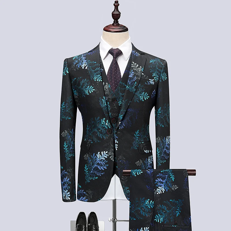 

2018 New Formal Business Blazer Mens Suit Men Groom Slim Fit Party Clothing Single Button Wedding(jacket+Pants+vest)