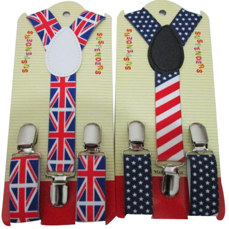 Регулируемые подтяжки с флагом США/Великобритании для детей новая мода 2018