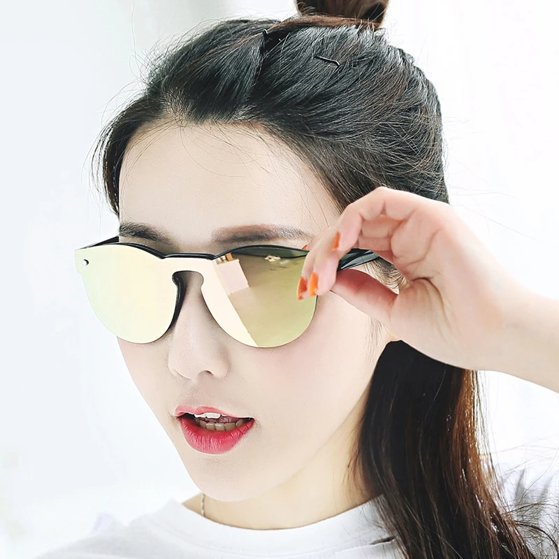 Солнцезащитные очки без оправы женские кошачий глаз 2018 солнцезащитные для