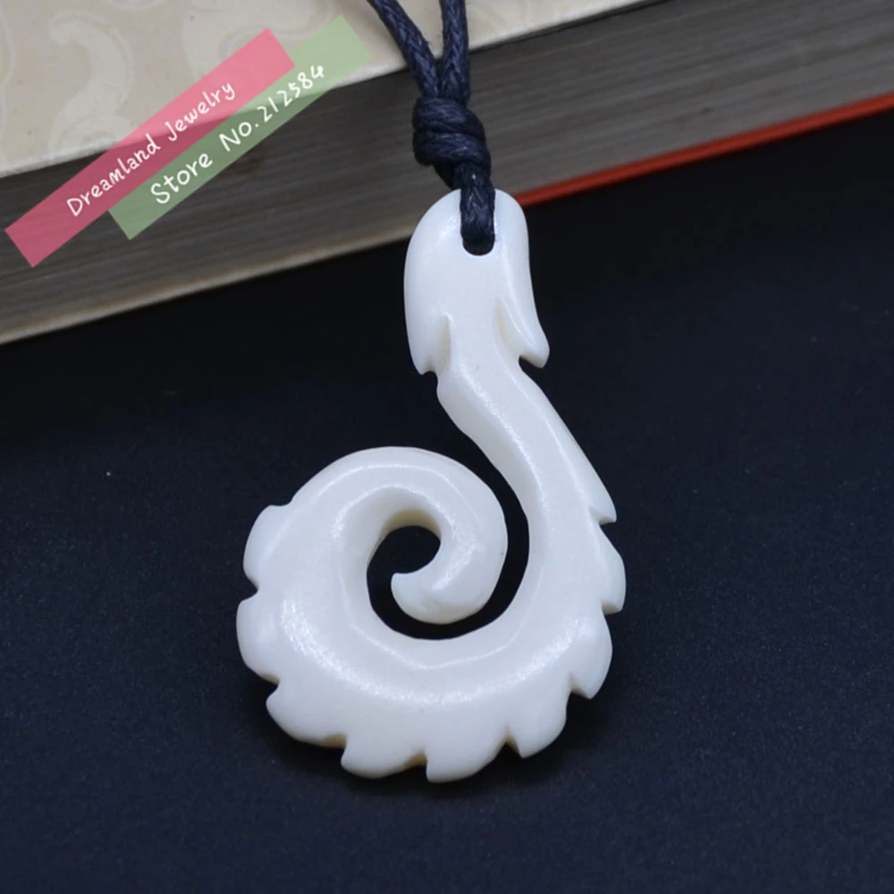 Ожерелье с подвеской в виде рыбьего крючка 1 шт.|yak bone necklace|bone necklacegear necklace |
