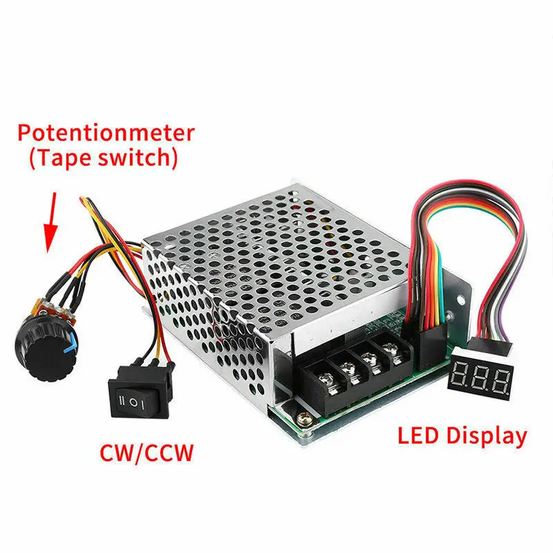 Высококачественный DC10 55V 12 V 24 36 60A PWM контроллер скорости двигателя CW CCW