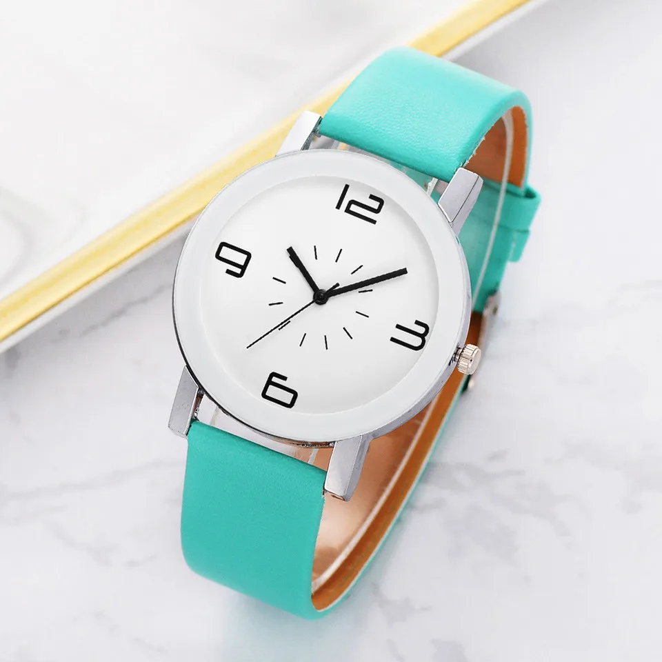 Повседневные модные женские часы монохромный белый цифровой циферблат ремень