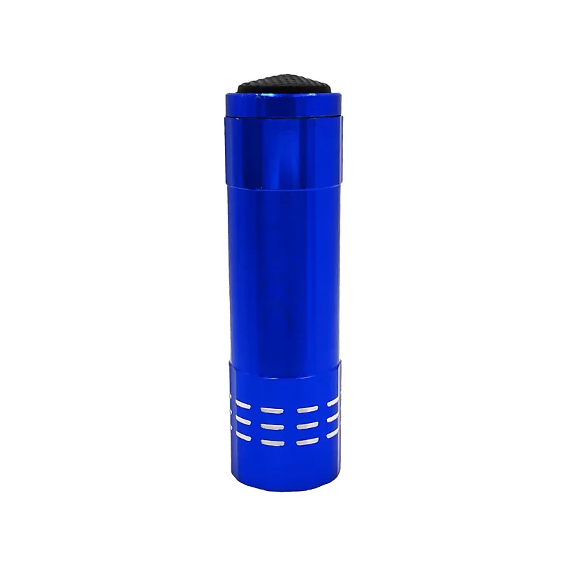 BLUE QIOQIAODIY Модный высококачественный мини алюминиевый Ультрафиолетовый 9 Светодиодный светильник-вспышка черный светильник фонарь светильник Прямая поставка - Цвет: BLUE