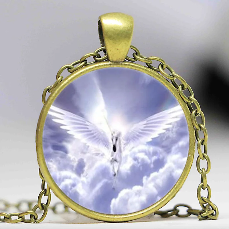 Летающий единорог Кабошон Стекло серебряное ожерелье для женщины мужчины