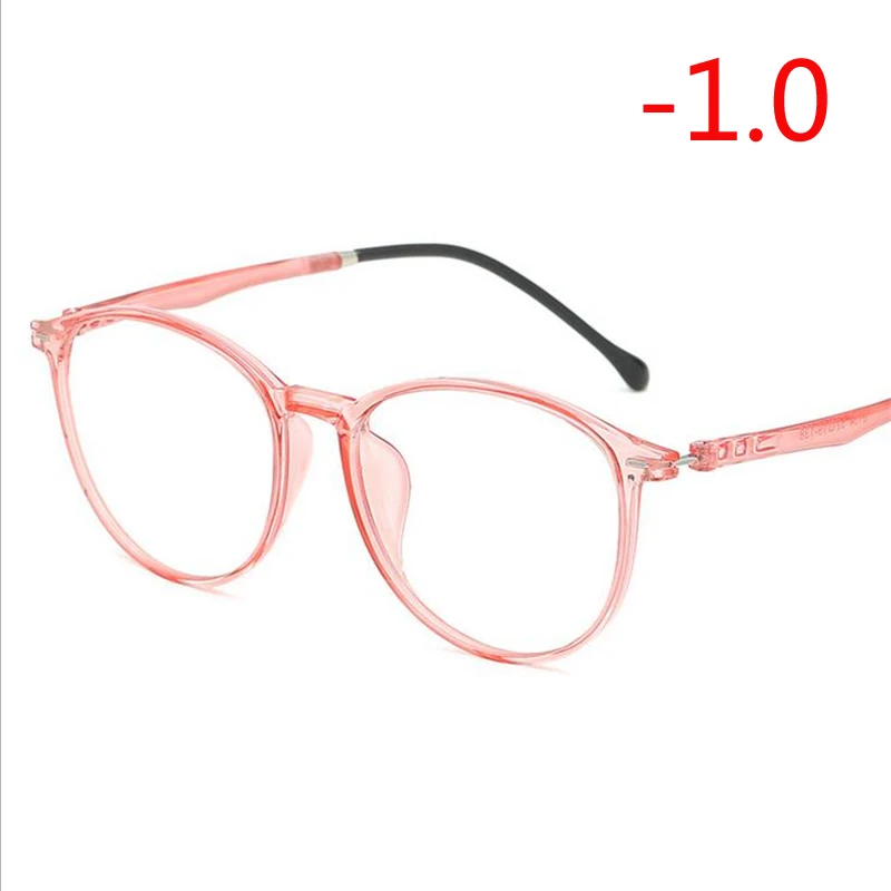 Myopia 100 Рецептурные-0,5-1,0-1,5-6,0 ретро овальные готовые очки для близорукости унисекс сверхлегкие близорукие очки - Цвет оправы: Myopia 100