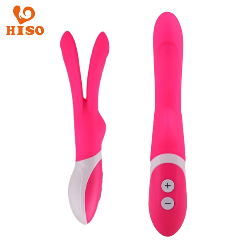 Вибратор кролик HISO 2 головки стимулятор клитора AV стик двойной мотор массажер для