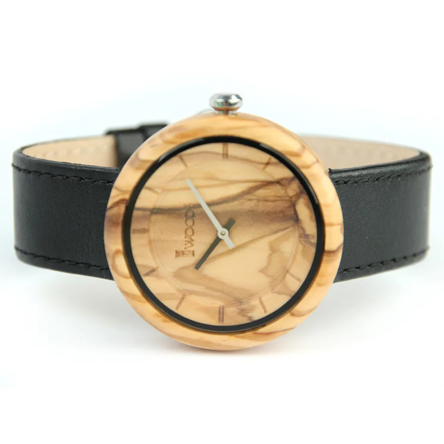 Винтаж Для мужчин Дерево Часы кварцевые таймер деревянные Наручные часы для