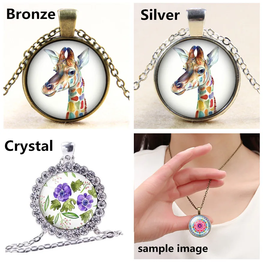 Beauty no prob llama Alpaca Silver color/Bronze Pendant Necklace 25mm Glass Cabochon Woman Girls Jewelry Birthday Gift 50cm | Украшения и