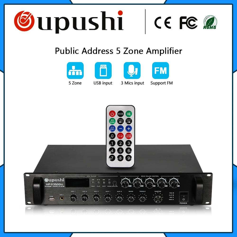 350W 5 zone Профессиональный усилитель мощности с usb sd fm oupushi|professional power amplifier|power