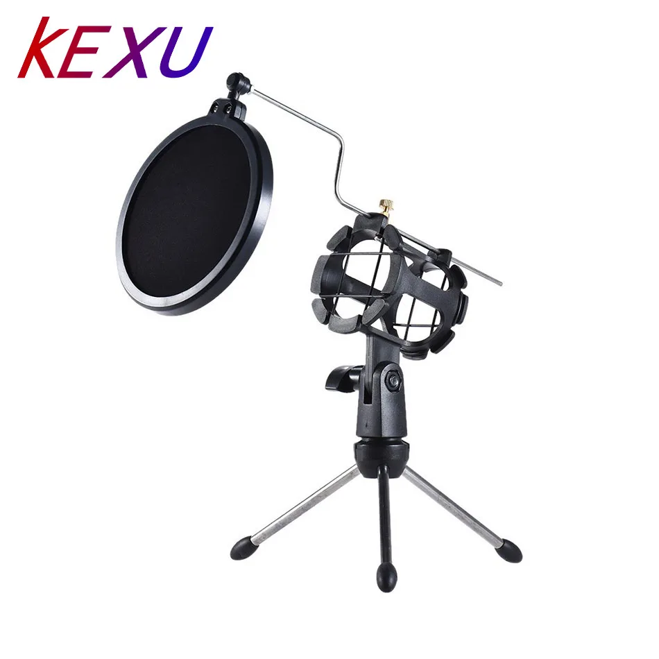 Kexu мини настольная микрофонная стойка пластиковый микрофон Зажим Штатив