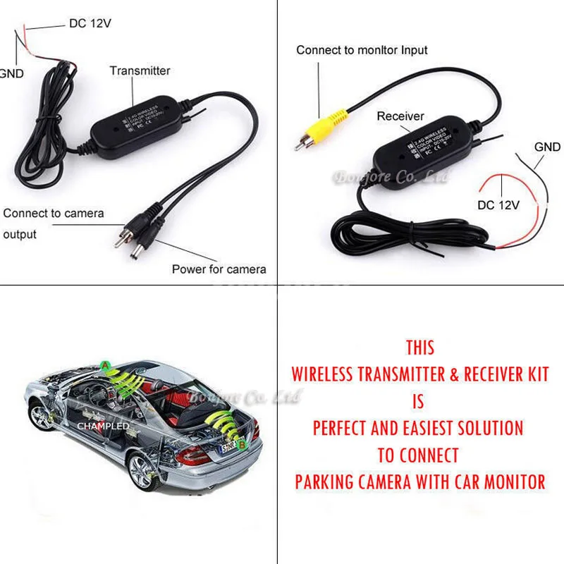 

Koorinwoo Ultra HD IR Light Rear View Waterproof Camera Wireless Park System 5Ich LCD Display Device Suction Cup Monitor Screen