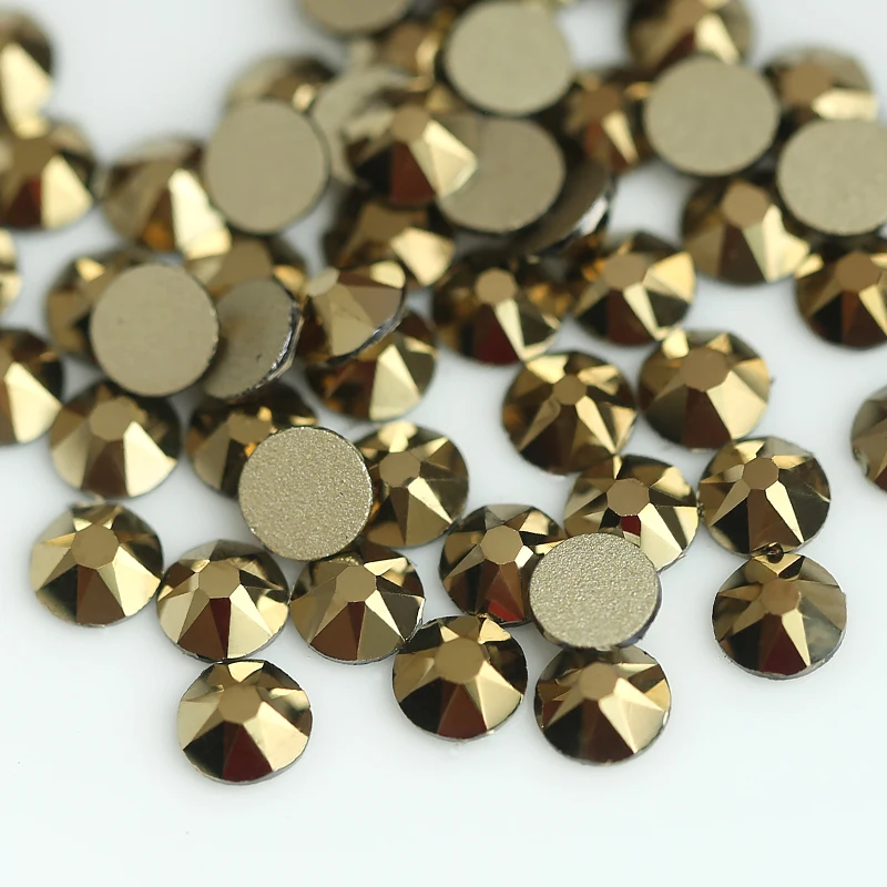 SS16-SS30 Aurum/Jet Hematite 8 Big 8 маленькие хрустальные стеклянные стразы для одежды 2088 не-горячей фиксации плоские с оборота Стразы для ногтей