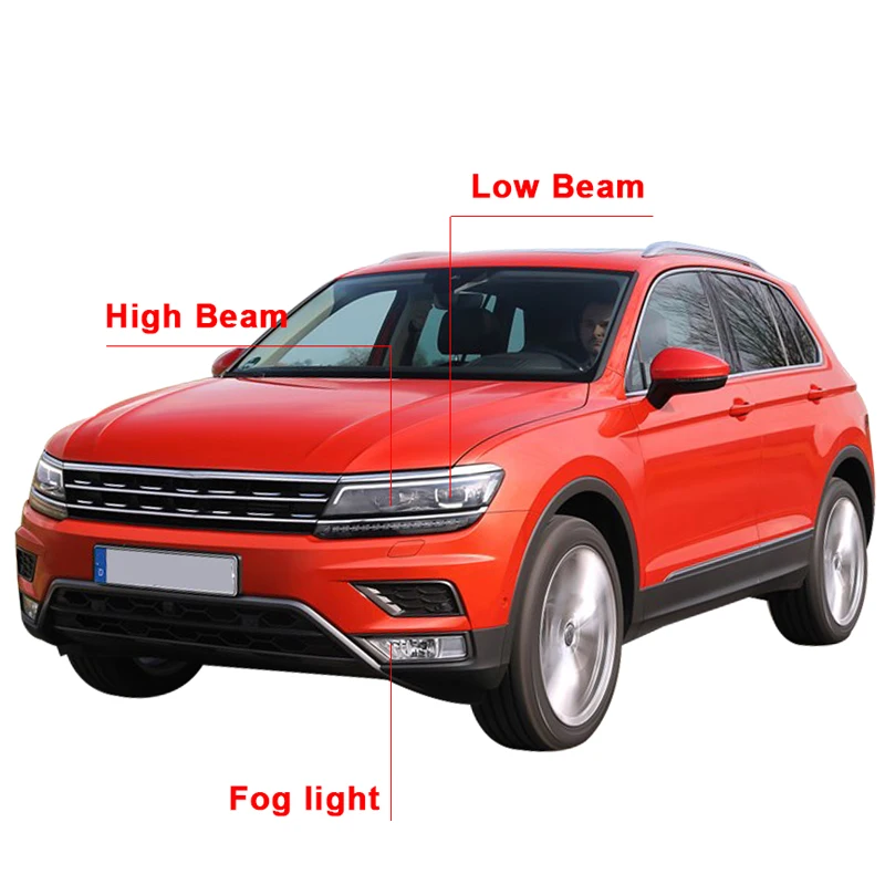 CARLitek Мини светодиодный налобный фонарь H7 Canbus светильник для Volkswagen Tiguan 12000LM 12V 6000K
