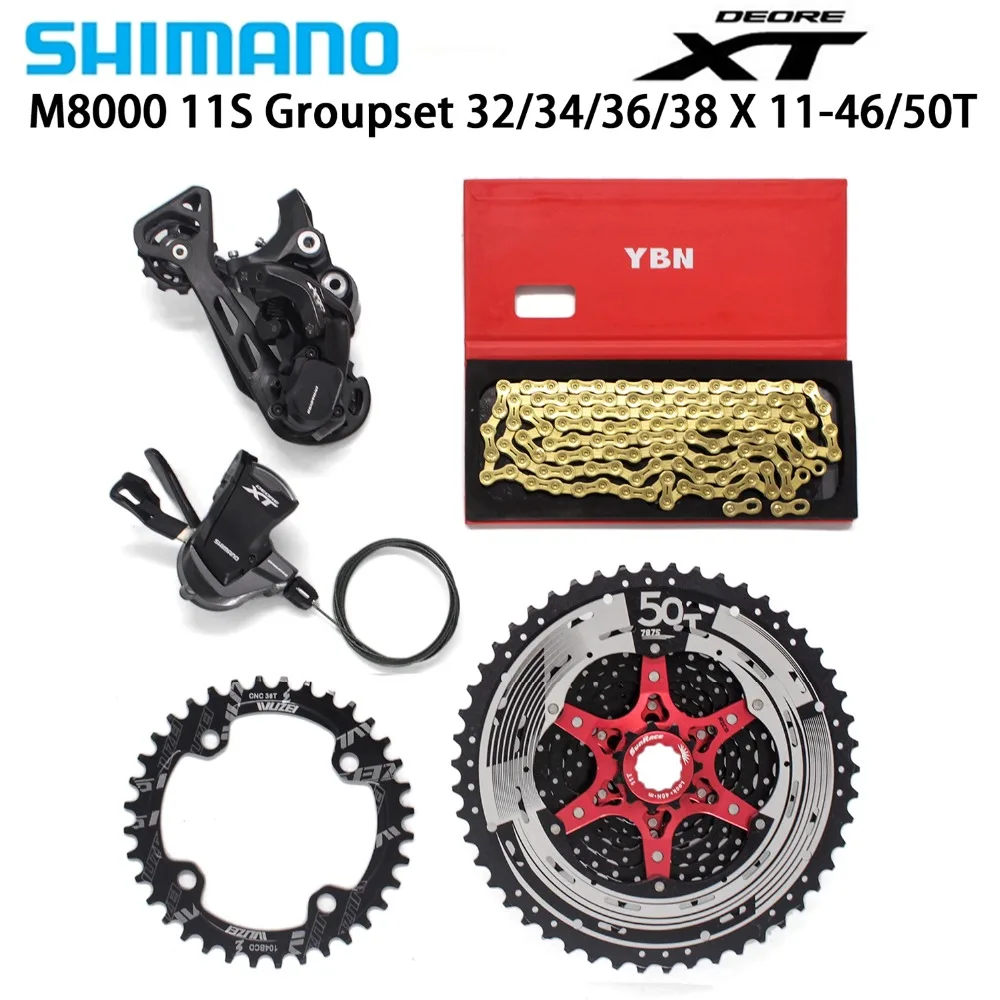 SHIMANO DEORE XT M8000 11 скоростные велосипедные переключатели 46/50T CSMX8 кассета + цепное
