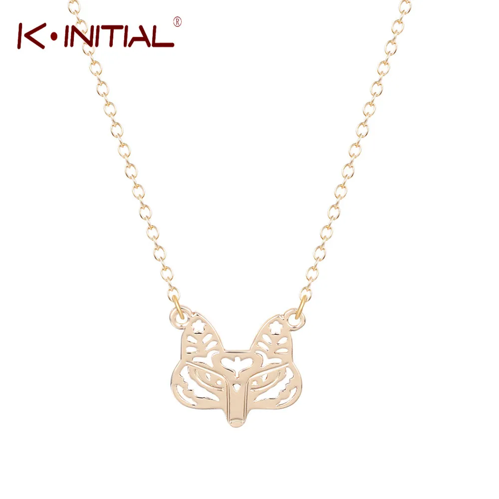 Kinitial цвета: золотистый серебристый крошечные лиса Цепочки и ожерелья s цветочные