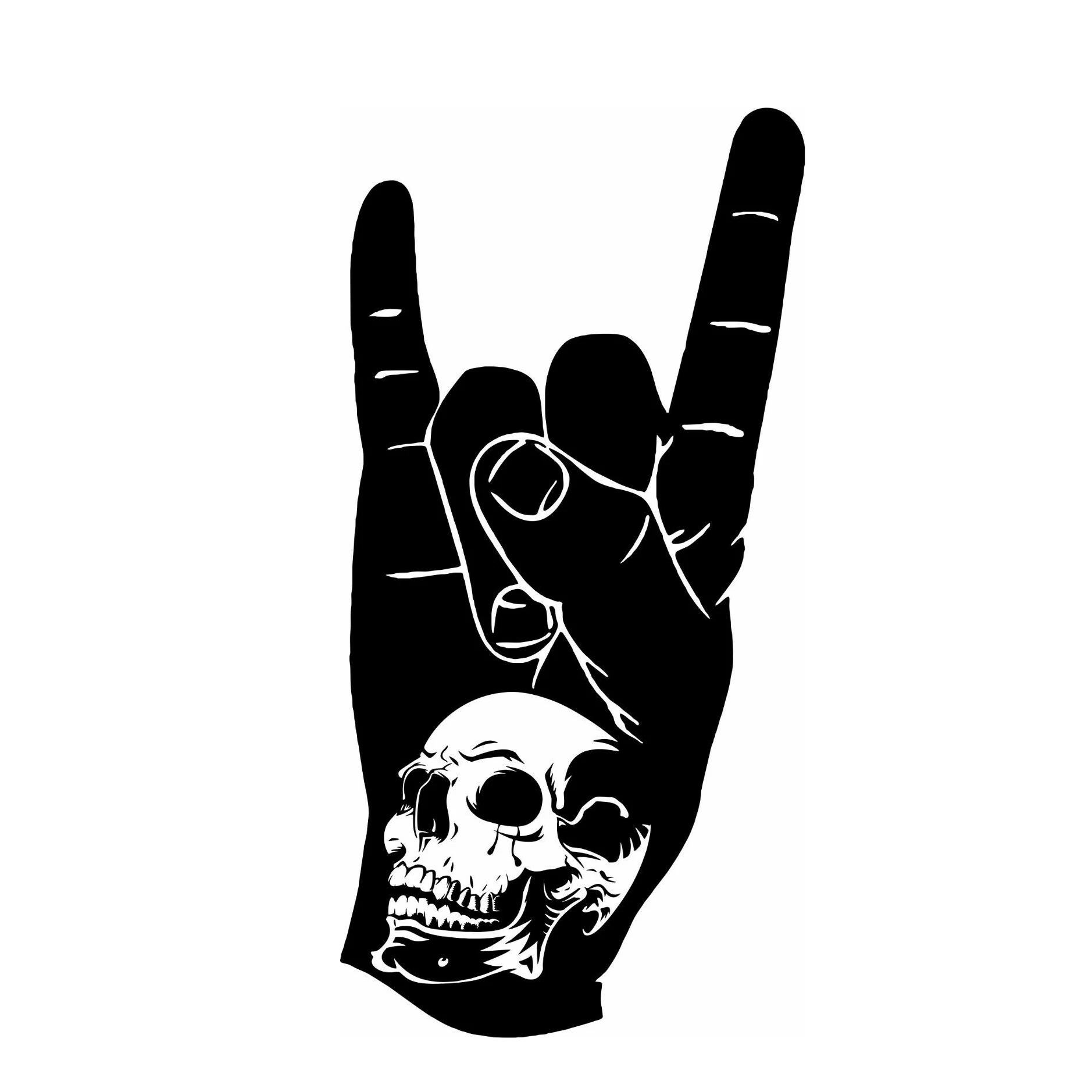Teschio Mano Rock Roll металлическая наклейка Vinile Finestra мотоциклетный бампер внедорожника