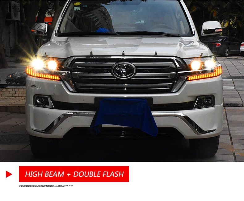 Автомобильный Стильный чехол на голову для Toyota LAND CRUISER LC200 фары- светодиодный фары DRL Объектив Двойной Луч Биксенон HID