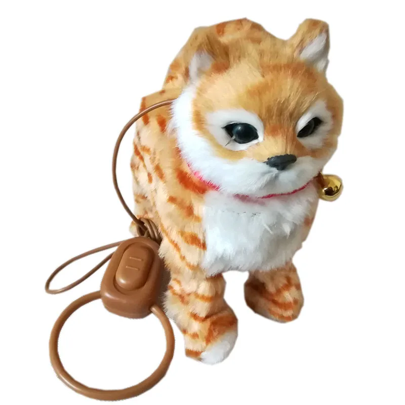 A 1 шт. робот кошка электронная игрушка для кошек электронная плюшевая игрушка для домашних животных Поющие песни Walk Mew поводок котенок игрушки для детей подарки на день рождения - Цвет: A