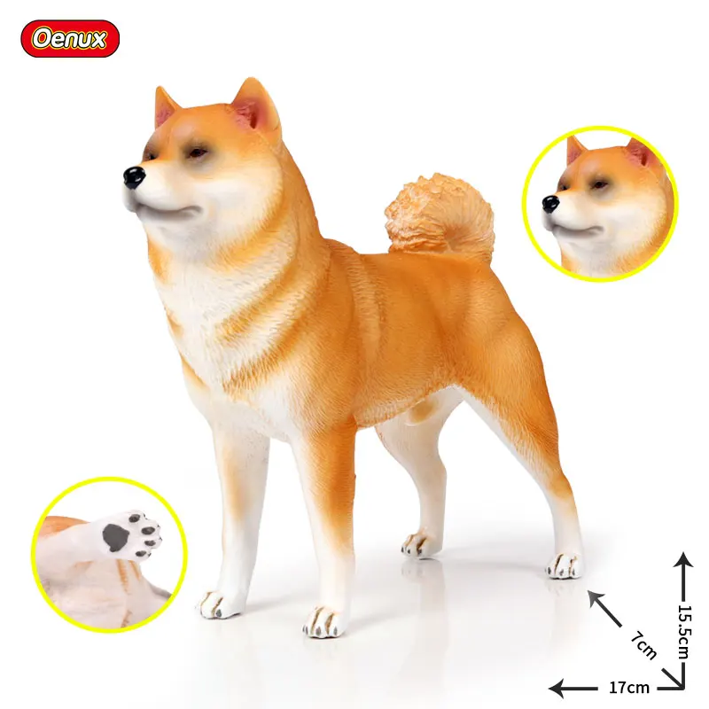 Shiba inu Oenux, новинка, большая собака, животное, моделирование, бультерьер, Ротвейлер, корги, Шиба, Ину, хулиган, фигурки для собак, ПВХ, милые игрушки для домашних животных - Цвет: Shiba inu