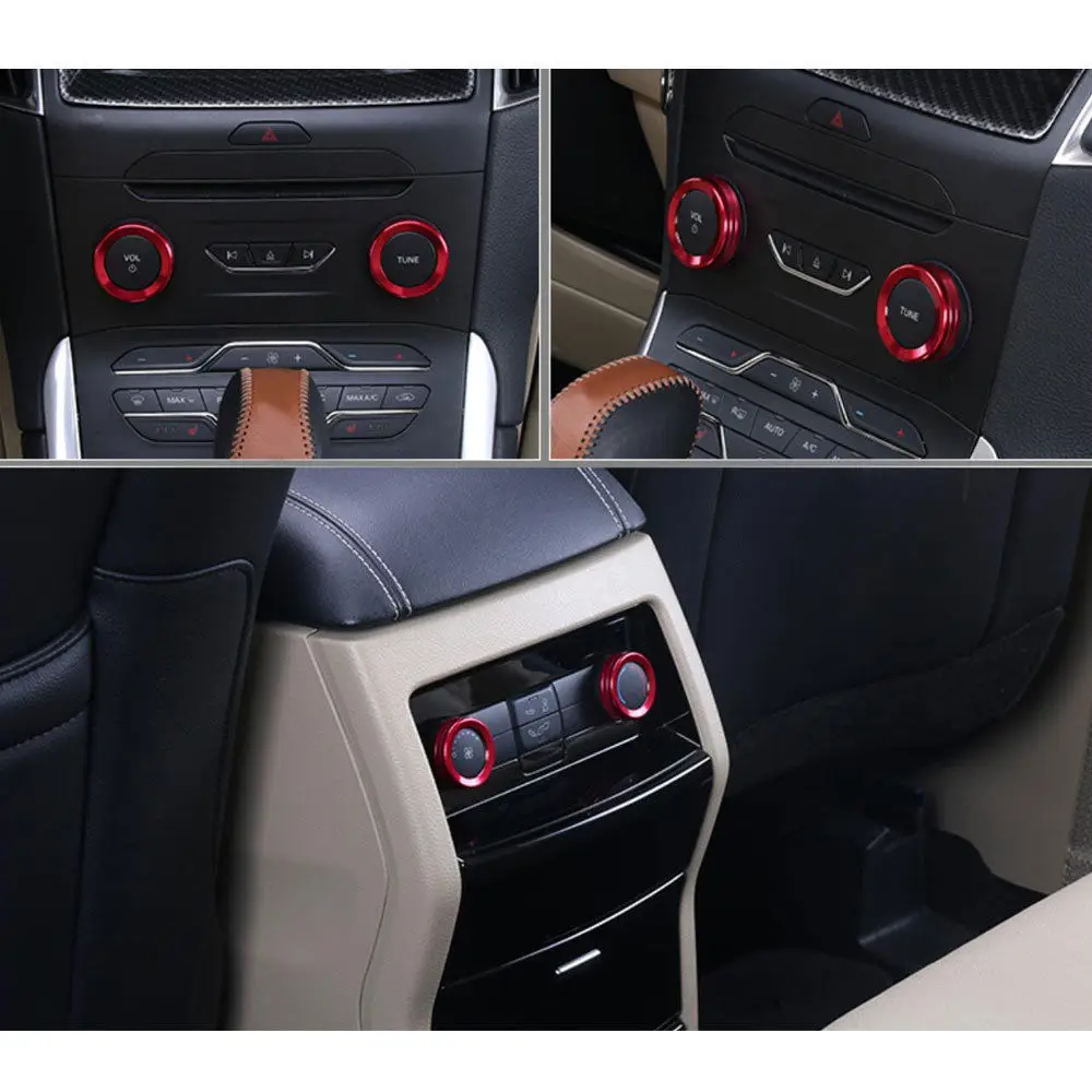 2pcs/pair Aluminium Volume Control Tune Knob Button Ring Cover Decoration Trim For Edge 2012 2013 2014 2015 2016 Car Styling | Автомобили