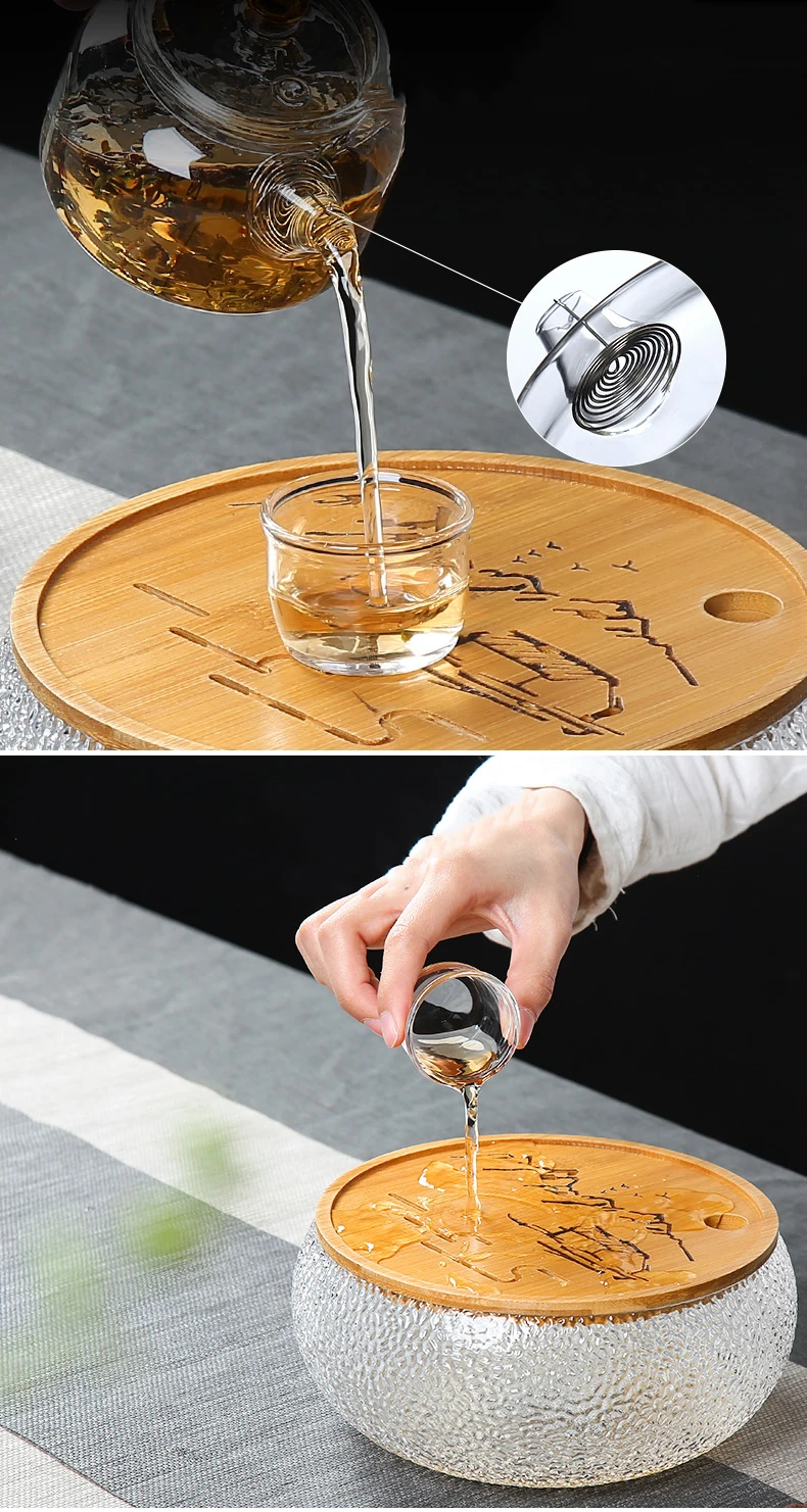 TANGPIN кофе и чай наборы для ухода за кожей Стекло Чайник gaiwan чашки Портативный Путешествия Чайный сервиз, кружка для вина