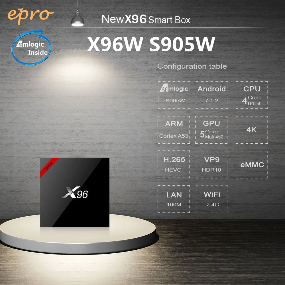 X96W Android 7 1 TV Box Amlogic S905W X 96W 1G 8G 2G 16G S905 четырехъядерный 2 4G Andriod медиаплеер |