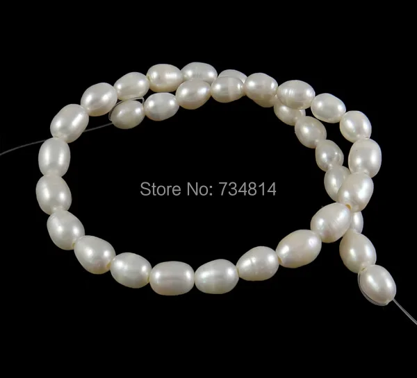 Free shipping!!!Rice Cultured Freshwater Pearl Beads tibetan white A Grade 9-10mm Hole:Approx 2mm Length:15 Inch | Украшения и