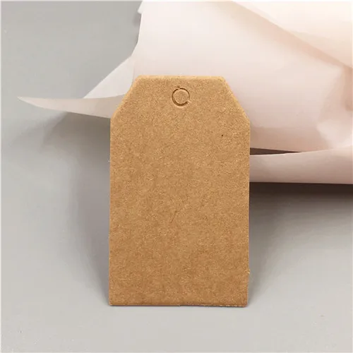 Brown 200 шт./лот 5x3 см Kraft бумага ручной работы свадебные сувениры подарок ярлыки продукты спасибо повесить цену упаковки этикетки для фестиваля - Цвет: Brown