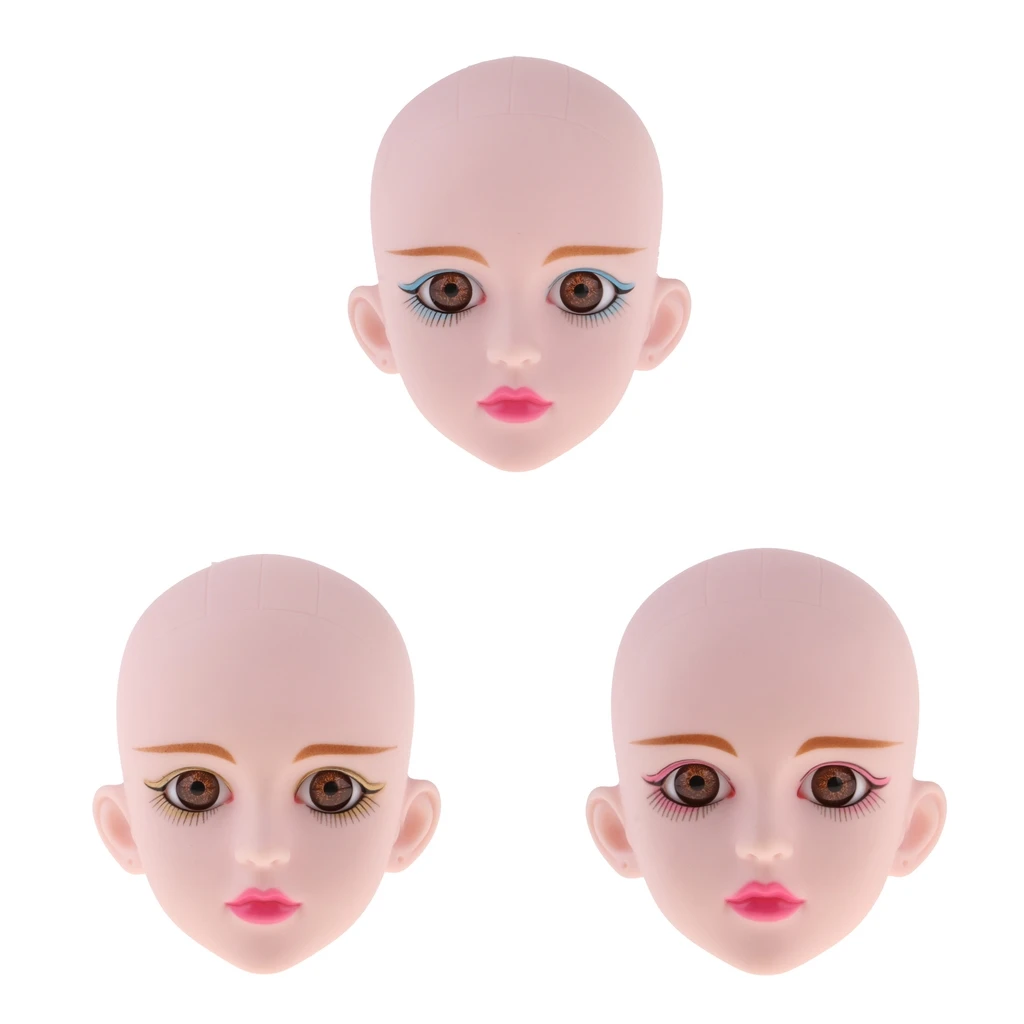 1/4 Женская Кукольная голова с коричневыми глазами для BJD аксессуары