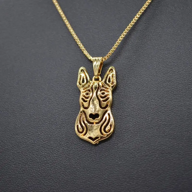 Women's Alloy Pet Dog Necklaces Lovers's Gold Bull Terrier Pendant Drop Shipping | Украшения и аксессуары