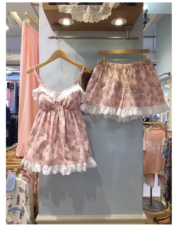 yomrzl A702 New arrival summer cotton women's pajama set comfortable sweet indoor clothes girl's home sleepwear | Женская одежда