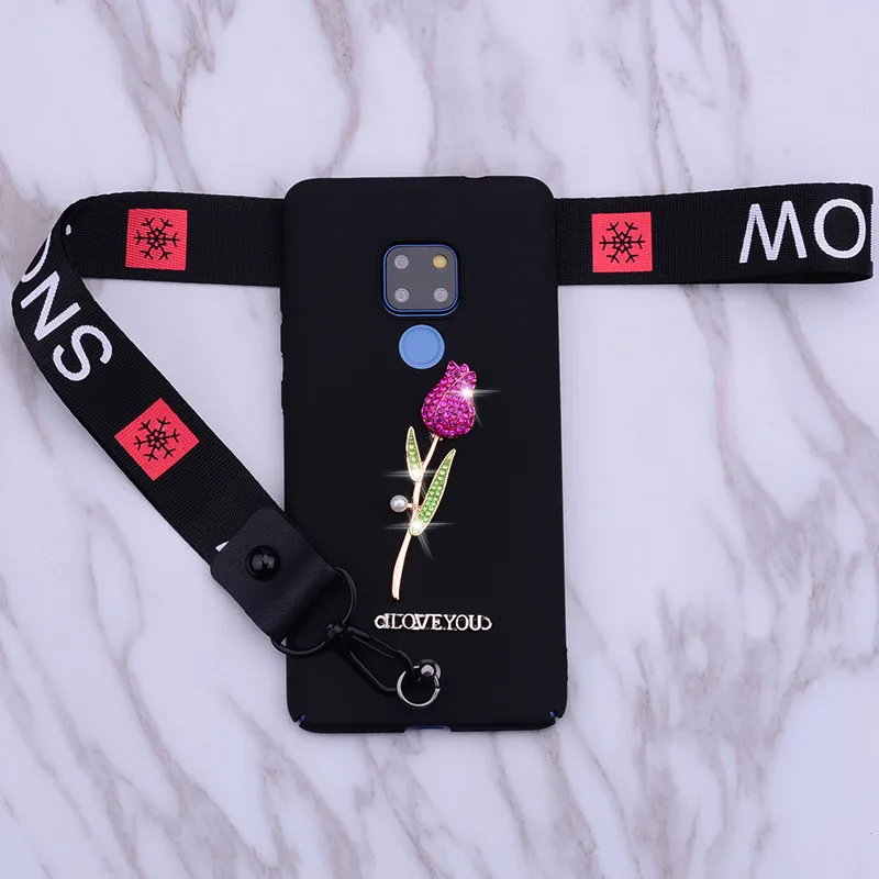 Ультратонкий матовый чехол для ПК Huawei mate 20 pro lite розовый с ремешком p20 p30 nova 3i 4 2i 3e