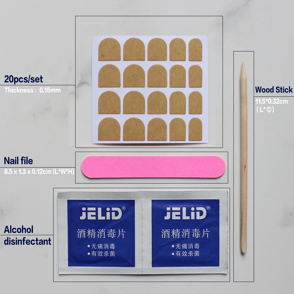 Пилочки для ногтей + деревянная палочка поддельная двусторонняя лента