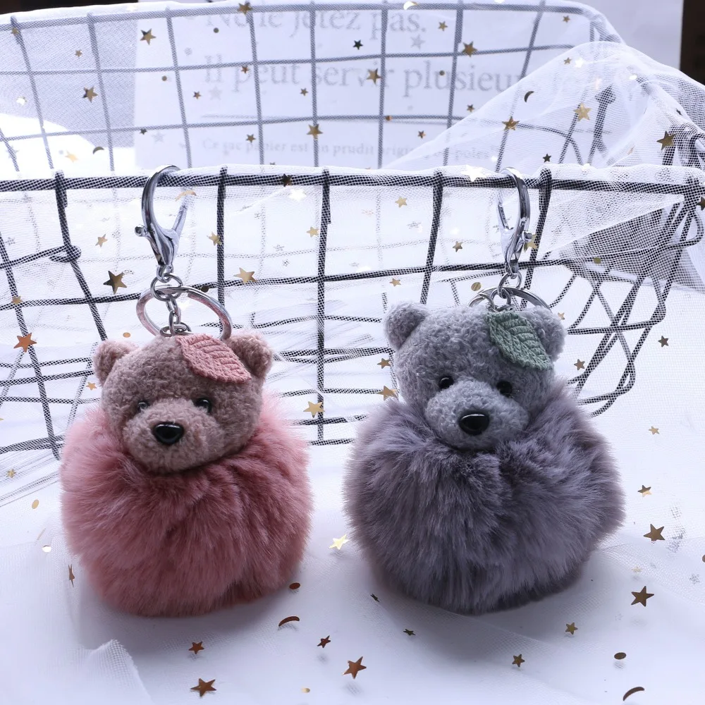 2019 осенне-зимние модели корейский плюшевый медведь брелок для ключей подвеска