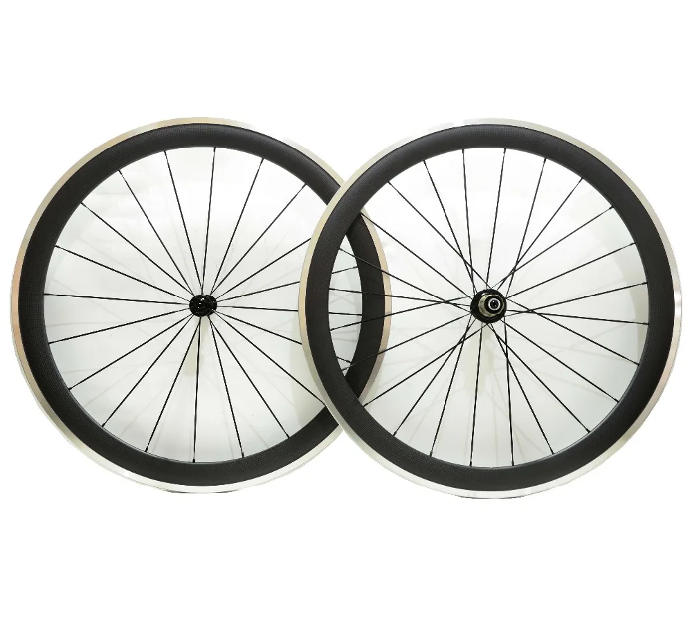 

700C alloy brake surface carbon wheels 50mm depth road bike wheelset 23mm width Clincher alloy rim 3k matte finish U- shaep rim