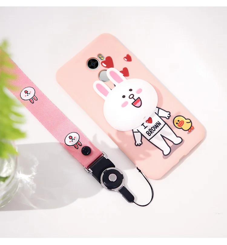 Xiaomi Redmi 4 Cartoon case ALIVO 3D bear rabbit Silicon Fitted Case with Winding headphone cable for xiaomi redmi pro Cover |