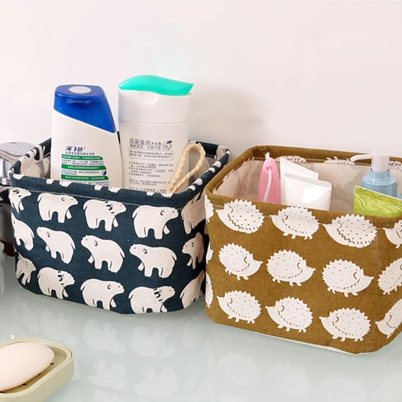 Хлопковая льняная коробка для хранения офисный стол органайзер разное